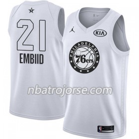 Män Philadelphia 76ers Tröja Joel Embiid 21 2018 All Star Jordan Brand Vit Swingman
